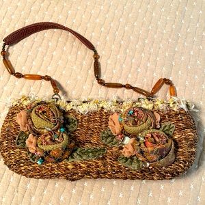 Like new designer clutch bag with shoulder strap